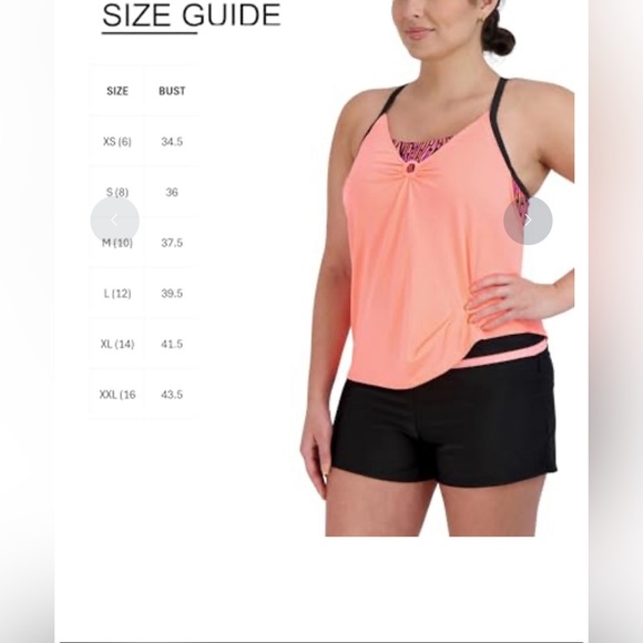 ZeroXspsur Sport Tankini Top Scallop size L - Picture 15 of 15